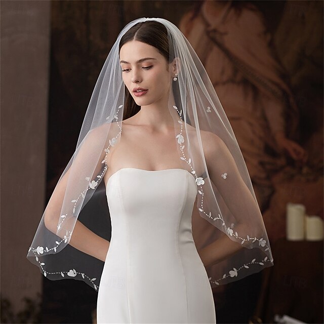 One-tier Comtemporary / Stylish / Classic Style Wedding Veil Elbow Veils with Pure Color 35.43 in (90cm) Tulle
