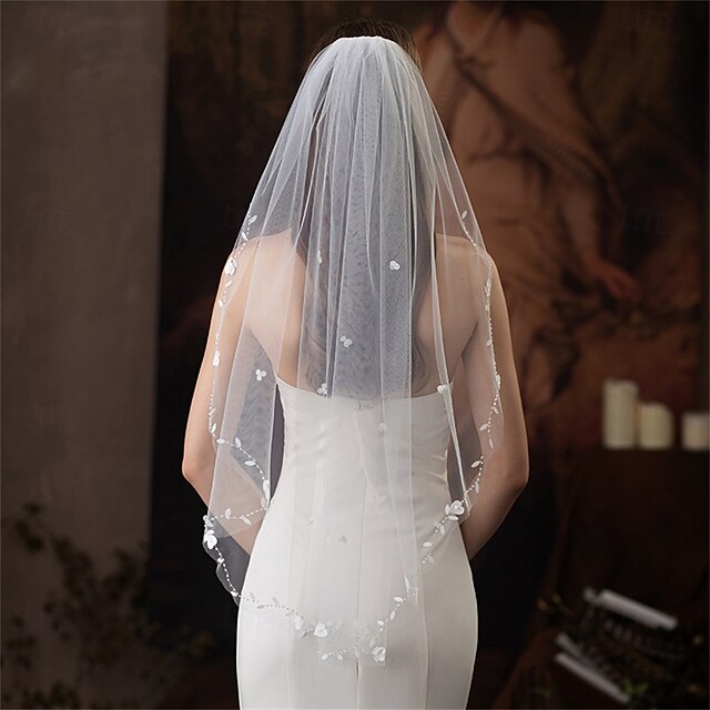 One-tier Comtemporary / Stylish / Classic Style Wedding Veil Elbow Veils with Pure Color 35.43 in (90cm) Tulle