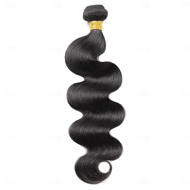 Brazilian Human Hair 1B # Natural Black Color Body Wave Human Hair 1 Bundle 10-30 inches