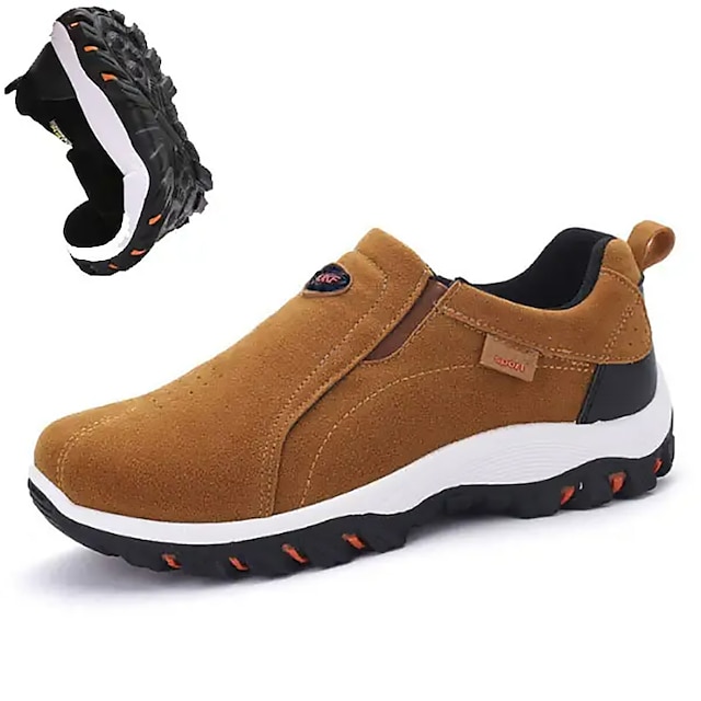 Men's Canvas Slip-On Outdoor Hiking Shoes 鈥?Non-Slip Lightweight Trail Shoes for Walking and Climbing
