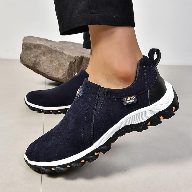 Men's Canvas Slip-On Outdoor Hiking Shoes 鈥?Non-Slip Lightweight Trail Shoes for Walking and Climbing