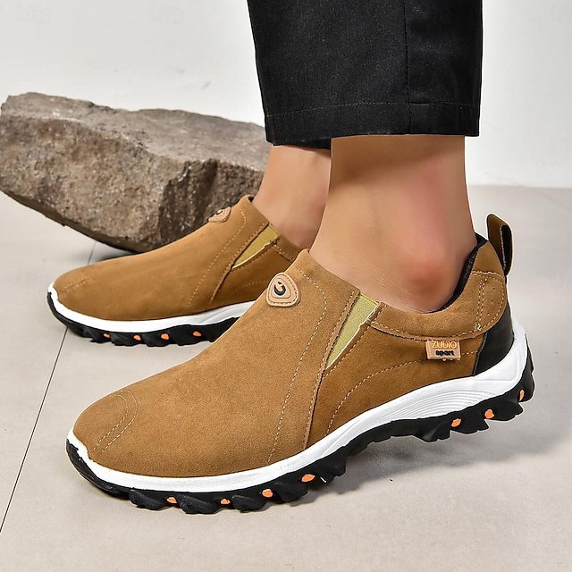 Men's Canvas Slip-On Outdoor Hiking Shoes 鈥?Non-Slip Lightweight Trail Shoes for Walking and Climbing