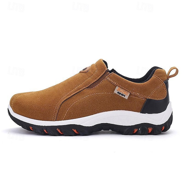 Men's Canvas Slip-On Outdoor Hiking Shoes 鈥?Non-Slip Lightweight Trail Shoes for Walking and Climbing