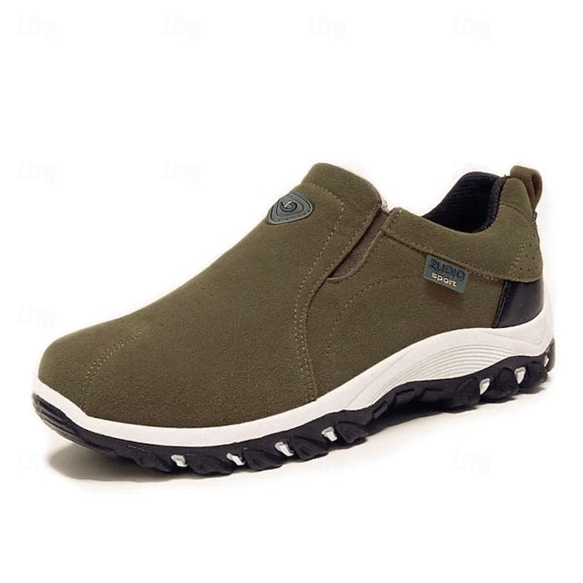Men's Canvas Slip-On Outdoor Hiking Shoes 鈥?Non-Slip Lightweight Trail Shoes for Walking and Climbing