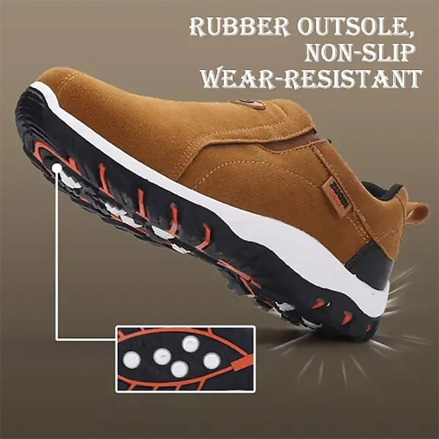 Men's Canvas Slip-On Outdoor Hiking Shoes 鈥?Non-Slip Lightweight Trail Shoes for Walking and Climbing