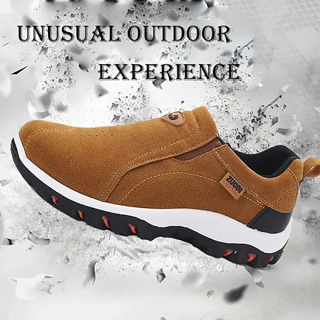 Men's Canvas Slip-On Outdoor Hiking Shoes 鈥?Non-Slip Lightweight Trail Shoes for Walking and Climbing