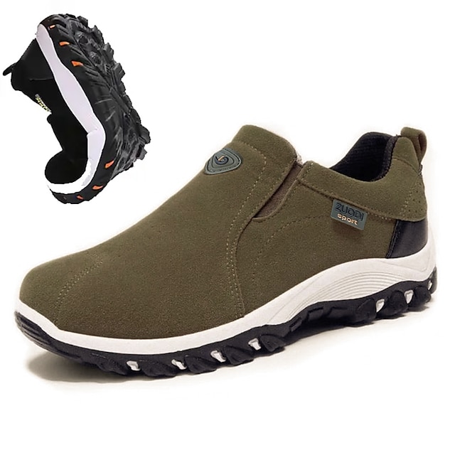 Men's Canvas Slip-On Outdoor Hiking Shoes 鈥?Non-Slip Lightweight Trail Shoes for Walking and Climbing