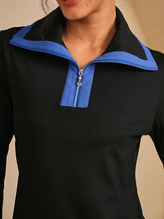Women's Golf Polo Shirt Black Long Sleeve Top Ladies Golf Attire Clothes Outfits Wear Apparel 3 Women's Golf Polo Shirt Black Long Sleeve Top Ladies Golf Attire Clothes Outfits Wear Apparel