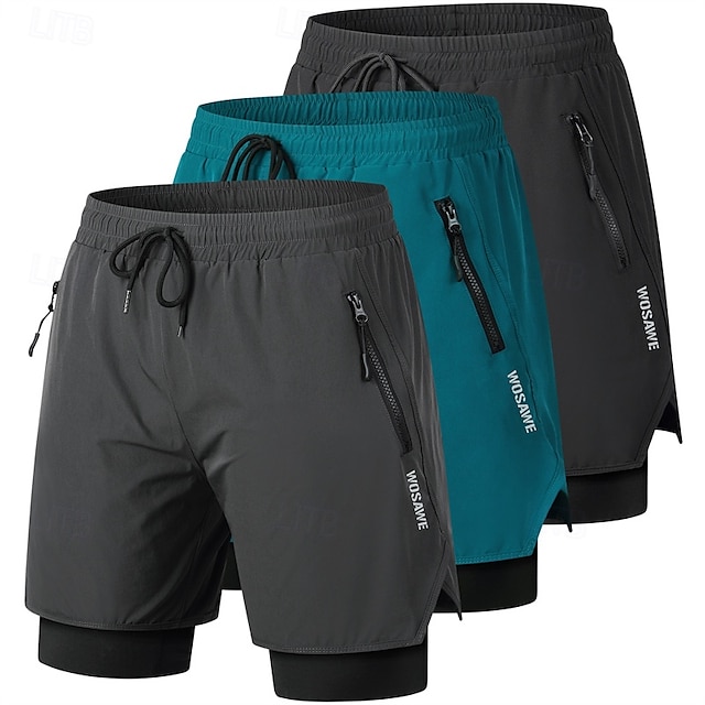Men's Bike Shorts Cycling Padded Shorts Solid Color Bike Shorts Padded Shorts / Chamois with 3 Rear Pockets Quick Dry Comfortable Breathable Sports Black Navy Blue Grey Clothing Apparel