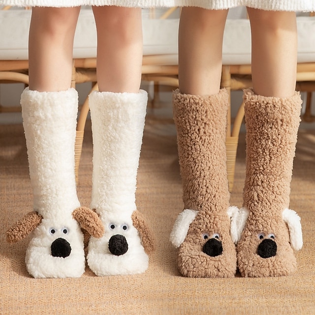 Women's Non-Shedding No-Show Socks, Solid Color Coral Fleece Thick Winter Floor Socks, Warm Home Socks with Silicone Anti-Slip Soles
