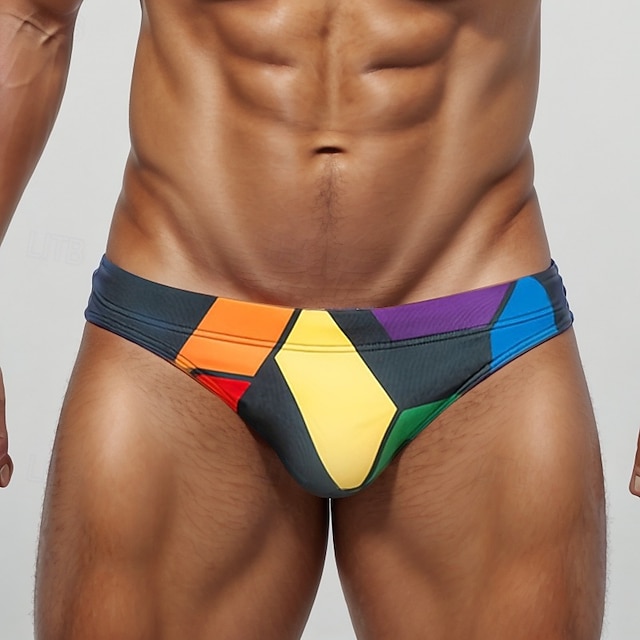 Men's Swim Shorts Swim Trunks Patchwork Quick Dry Comfortable Breathable Swimwear Bottoms Surfing Beach Water Sports Summer