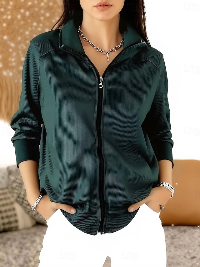 Women's Cardigan Elegant Vintage Fashion Solid Color Stand Collar Knitted Long Sleeve Regular Tops Knit Formal Outdoor Home Black Red Spring Fall