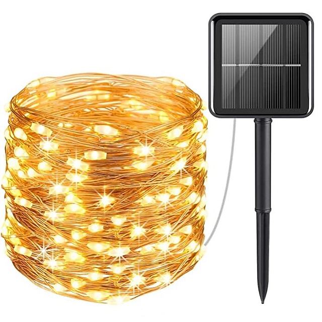 Elegant聽Wedding聽Reception聽Party Outdoor Solar LED String Lights Wedding Decoration 10M 33ft 100 LED 8 Lighting Modes Waterproof Fairy Lights Garden Christmas Wedding Birthday Party Holiday Decoration