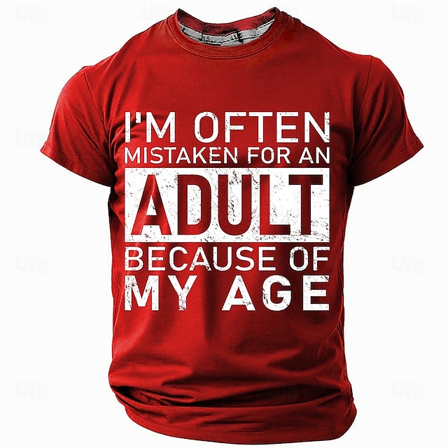 Men's Funny Graphic Short Sleeve T-Shirt - 'I'm Often Mistaken For An Adult Because Of My Age' Humorous Tee
