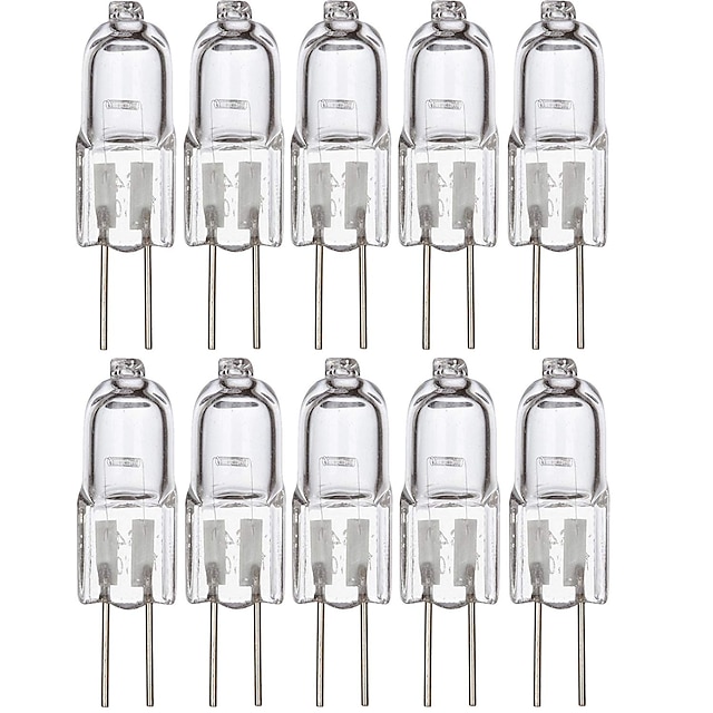 10pcs 20W Halogen Bi-pin Light Bulb 20pcs 240lm G4 Warm White 12V for Under Cabinet Puck Light Chandeliers Track Lighting
