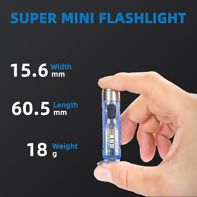 Mini Rechargeable Keychain Flashlight - Super Bright UV Black Light Torch with Magnet for Camping & Portable Lighting