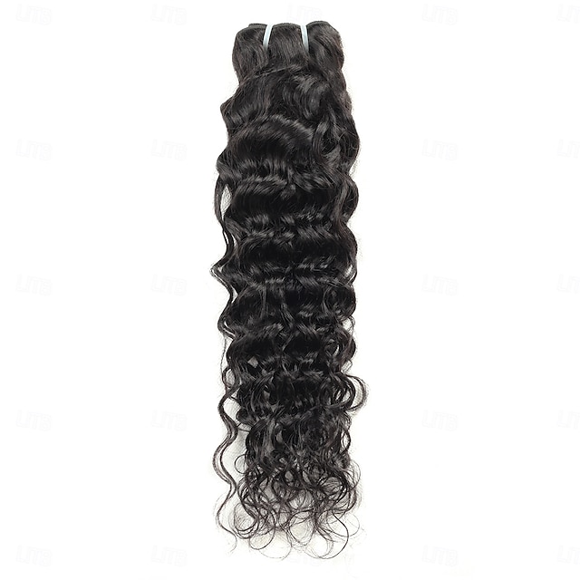 Brazilian Human Hair 1B # Natural Black Color Water Wave Human Hair 1 Bundle 10-30 inches