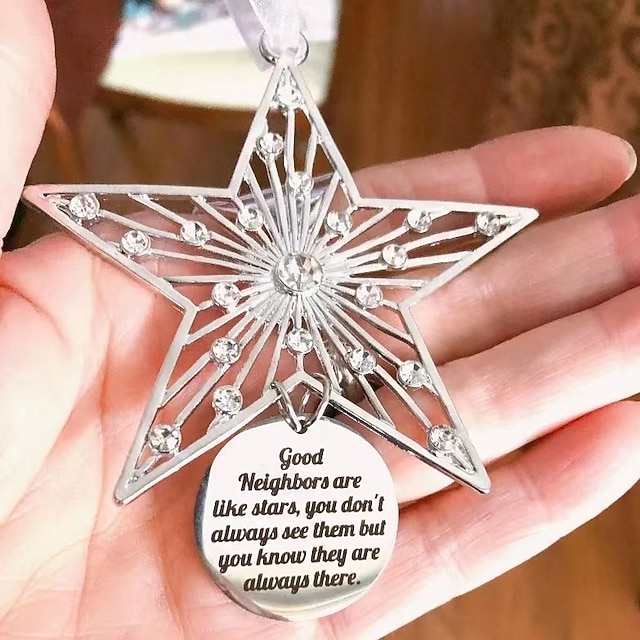 Christmas Friendship Charm Gift, Alloy Hanging Ornament for Christmas Tree, Holiday Friendship Pendant Decoration, Xmas Car Hanging Charm