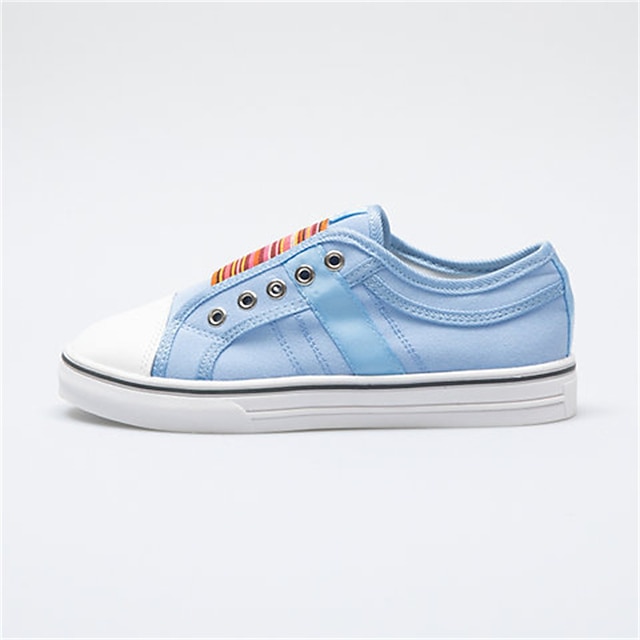 Women's Casual Slip-On Canvas Sneakers 鈥?Lightweight and Breathable Low-Top Shoes with Multicolor Striped Accent 7 Women's Casual Slip-On Canvas Sneakers 鈥?Lightweight and Breathable Low-Top Shoes with Multicolor Striped Accent